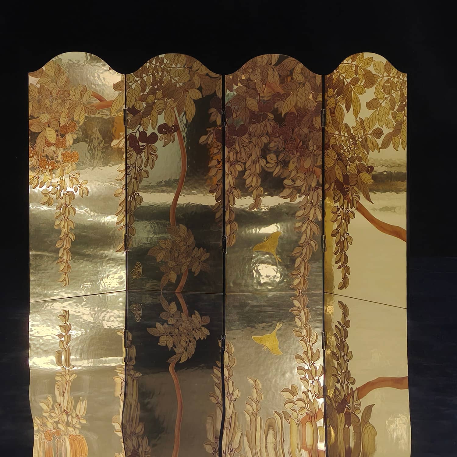 Japanese Folding Home Décor Screen Golden Light- Rin Essense - Rin Essense 