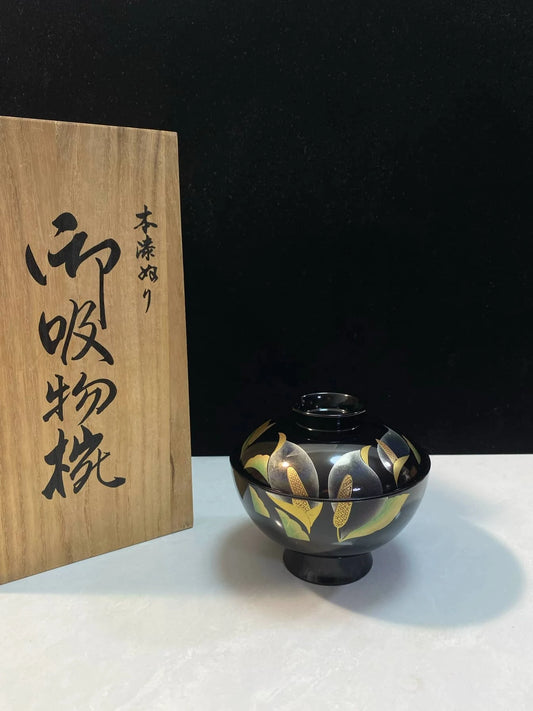 Yume no Hana(夢の花)- Japanese Urushi Lacquer Chawan, Togidashi Makie | Winter Atelier Collection - Rin Essense 