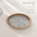 RIN ESSENCE Blue Shell Tray with mother of pearl nacre inlay and woven rim small size