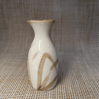 Mino-yaki White-Glazed Tokkuri with Brush Pattern (13cm) - Rin Essense 