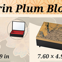 Rin Essense Korin Plum Blossom jewelry jewellery box with elegant floral design and red interior lining