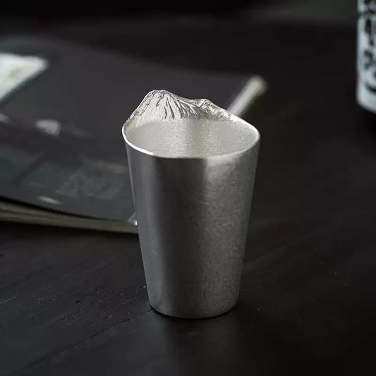 Mt. Fuji Silver Rim Sake Cup – Japanese Minimalist Handcrafted Drinkware - Rin Essense 