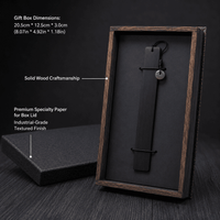 Rin Essense pendant jade stone wood art displayed in a solid wood gift box with textured specialty paper lid