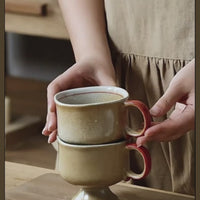 Japanese Vintage-style Ceramic Standing Cup.