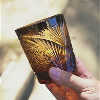 Rin Essense Japanese retro whisky glass - Amber Cut Crystal