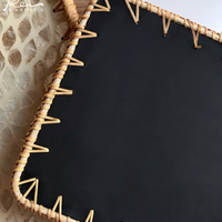 Hanoi Vietnamese Rattan Tray with Iridescent Mother of Pearl Inlay - Rin Essense 
