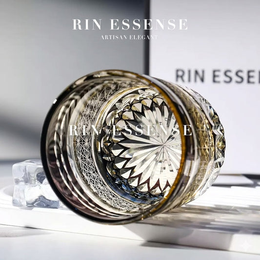 RIN ESSENCE — “KIKU RADIANCE” Edo Kiriko Whiskey Glass - Rin Essense 