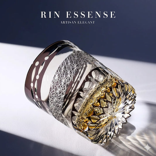 RIN ESSENCE — “KIKU RADIANCE” Edo Kiriko Whiskey Glass - Rin Essense 