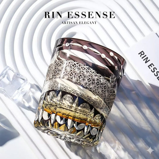 RIN ESSENCE — “KIKU RADIANCE” Edo Kiriko Whiskey Glass - Rin Essense 