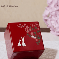 Japanese Yamanaka Lacquer Moon Rabbit Jewelry Box with Mirror – Makie Art Trinket Case - Rin Essense 