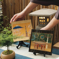 Yamanaka Lacquerware Makie Coaster – Timeless Japanese Craft showcasing traditional designs with Mount Fuji and temple scenes