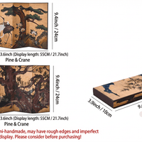 Rin Essense Japanese folding screen with pine and crane design for zen bedroom decor ideas