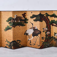 Rin Essense decorative folding screen with crane and tree design for zen bedroom decor ideas